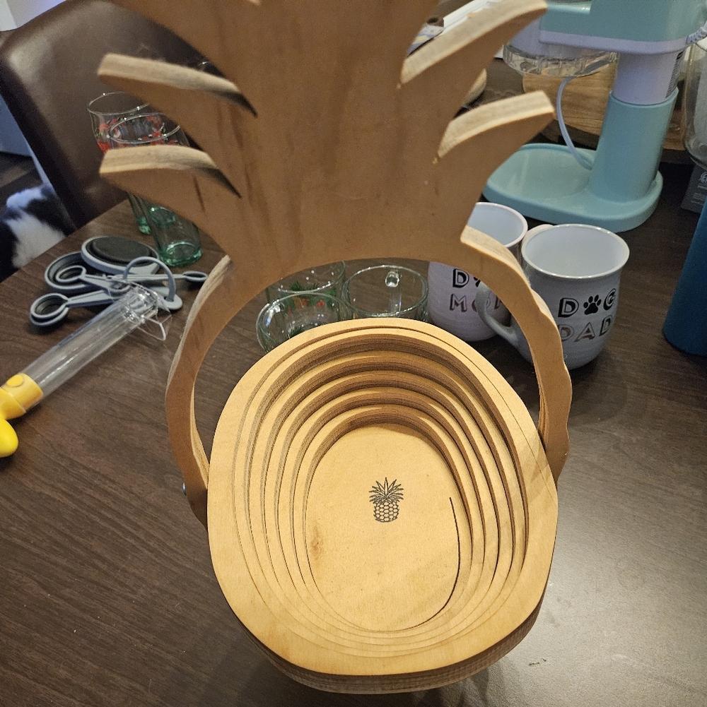 Wooden Pineapple Shaped Fruit Basket